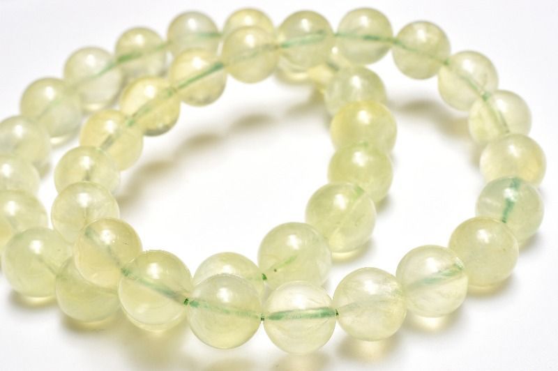 瑞々しい プレナイト(葡萄石) 7mm ブレスレット 1個売り