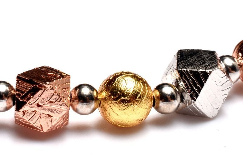 宇宙からの贈り物 アルタイ隕石(メテオライト)　8mm　ミックス ブレスレット 1点物】宇宙からの贈り物◇MIX メテオライト(アルタイ隕石) 8mm