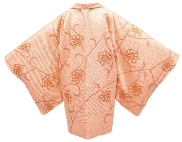 一輝堂】羽織 総絞り しつけ付 羽織紐付き 正絹 着物 美品 身丈約81cm