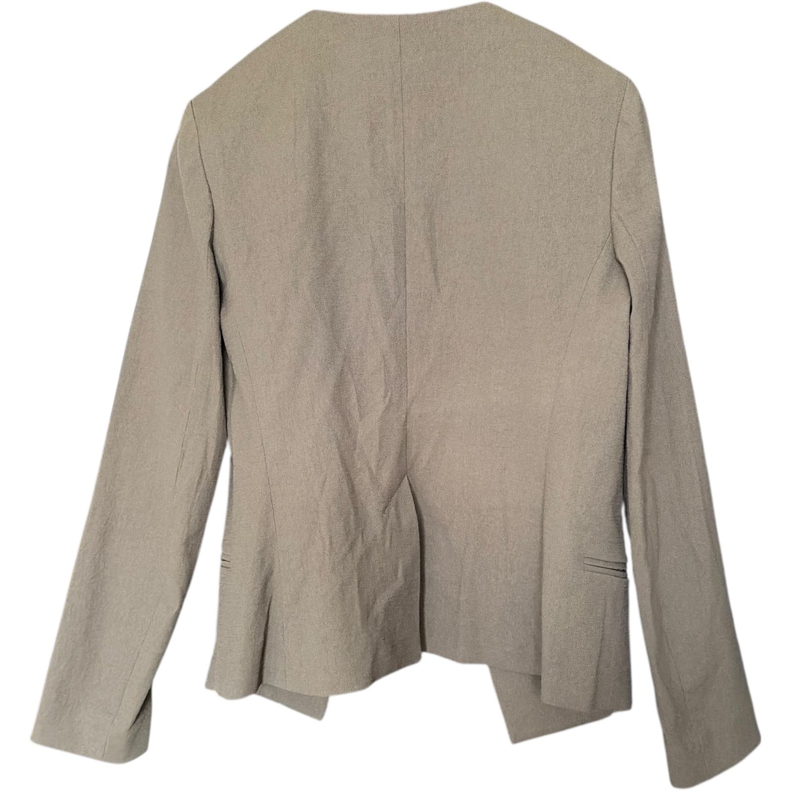 大サイズセオリーノーカラージャケットベージュ Z1623 セオリー theory ノーカラージャケット ベージュ カーキ