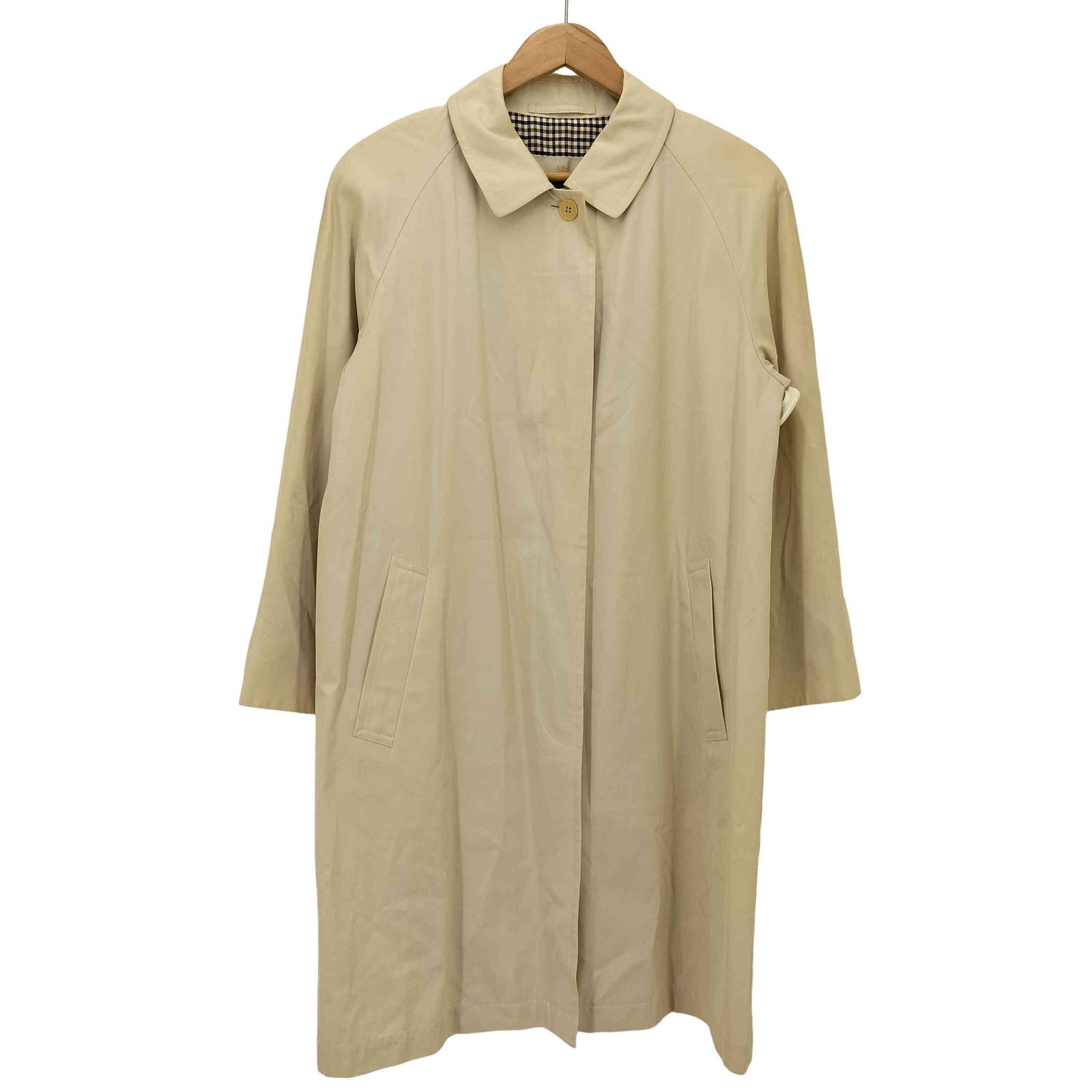 アクアスキュータム AQUASCUTUM 裏地チェック 比翼ステンカラーコート