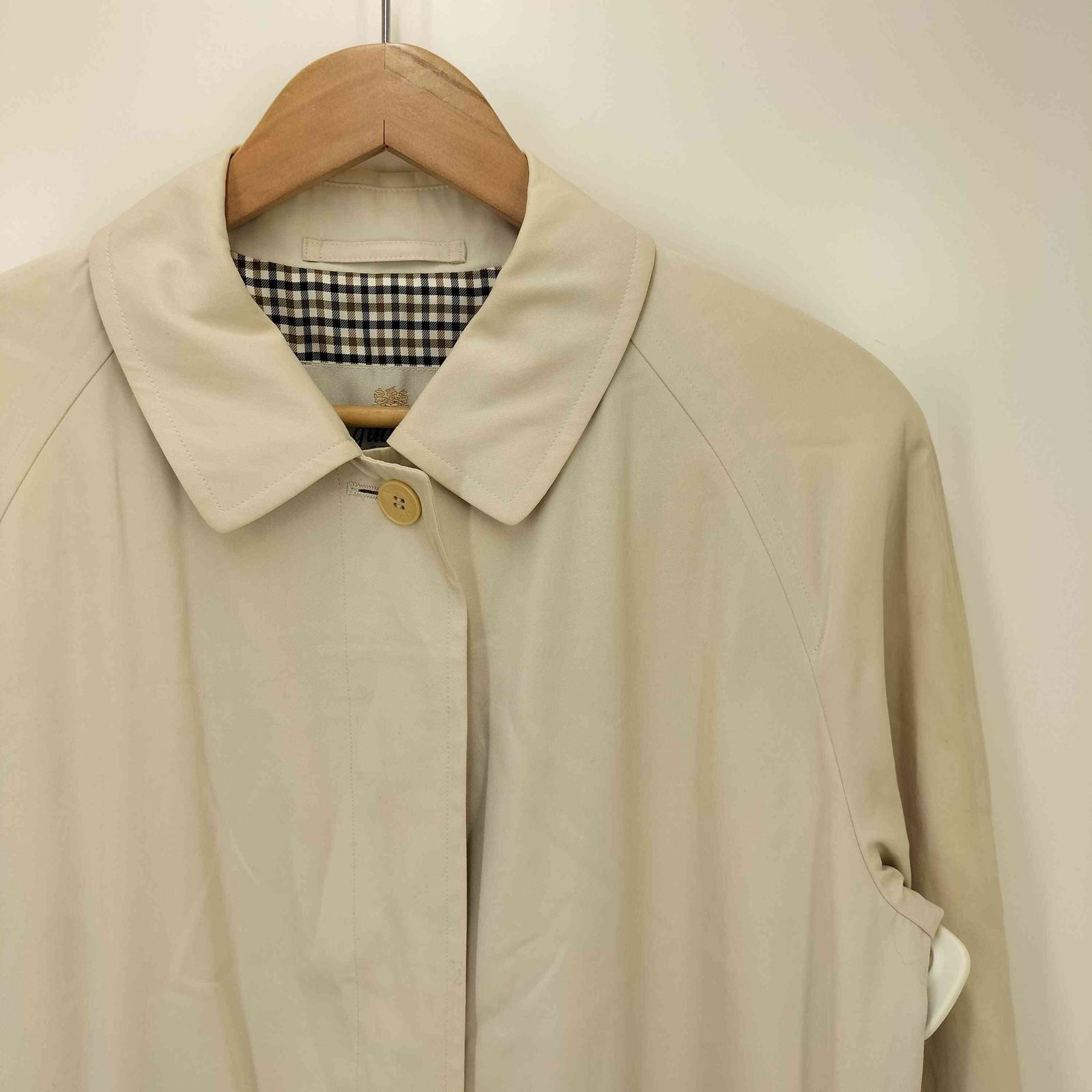 アクアスキュータム ステンカラーコート 裏地全面チェック 比翼コート ロング 楽天市場】レディース アクアスキュータム Aquascutum ステンカラー