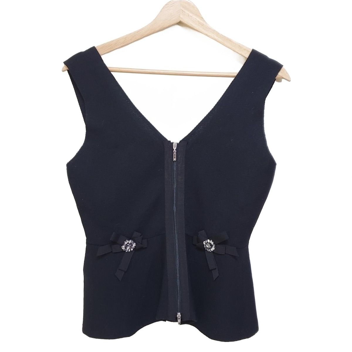 エムズグレィシー ビジューダウンベスト38サイズ M'S GRACY 2024 A/W