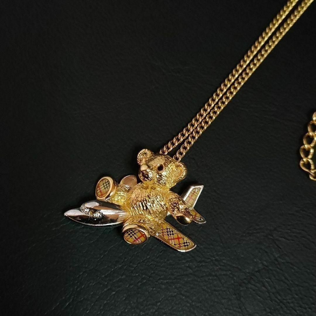 極美品】Burberry バーバリー ネックレス ゴールド クマ JAL限定品