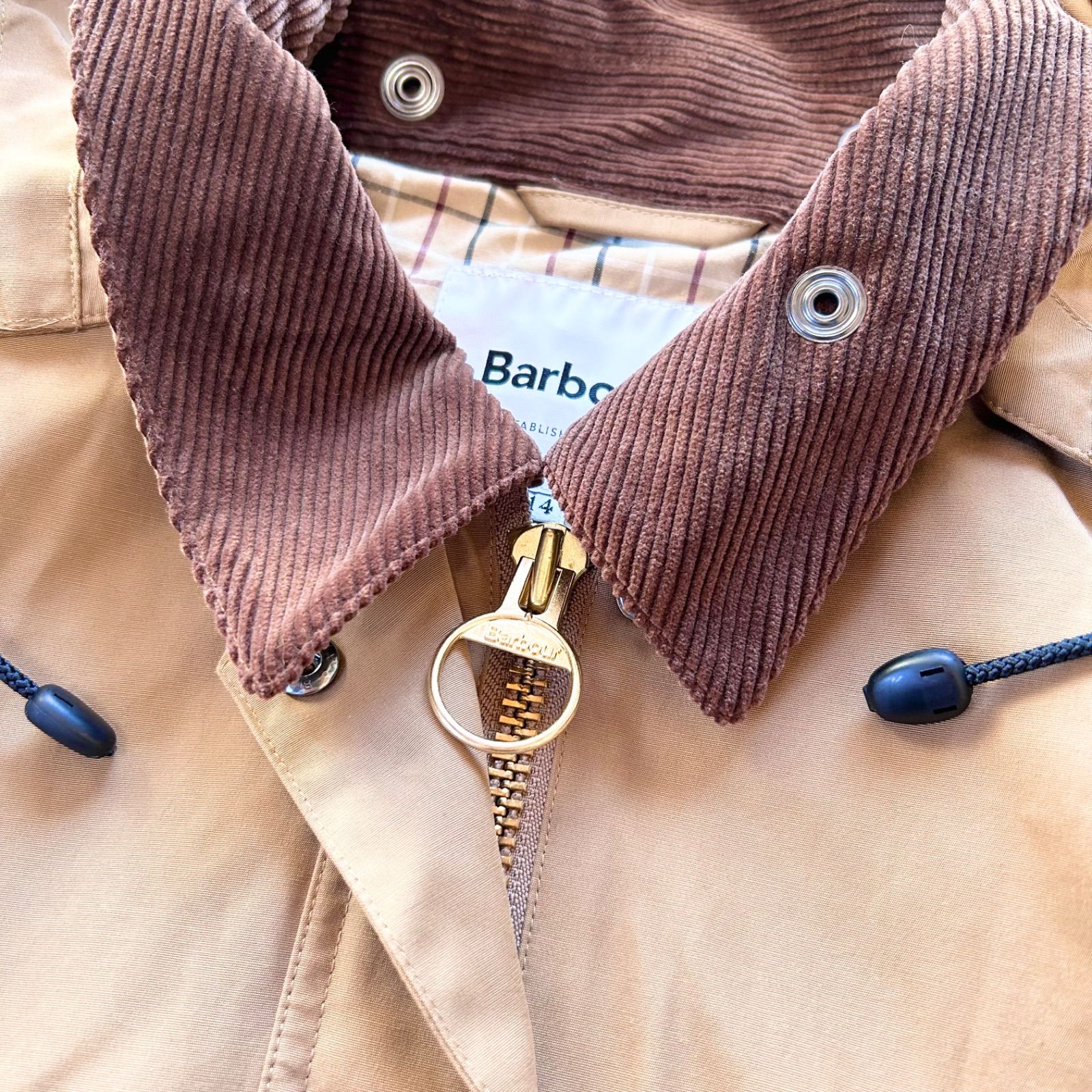 現行 BARBOUR バブアー BIG SPEY ビッグスペイ ピーチスキン フード