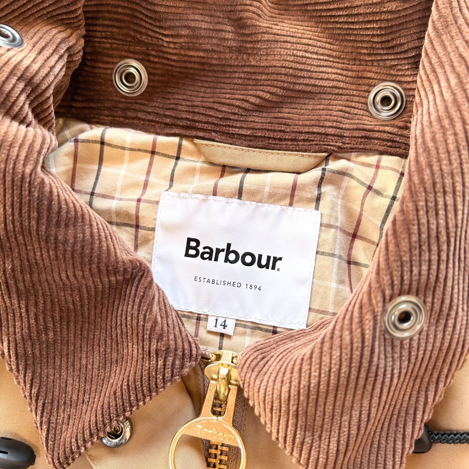 現行 BARBOUR バブアー BIG SPEY ビッグスペイ ピーチスキン フード