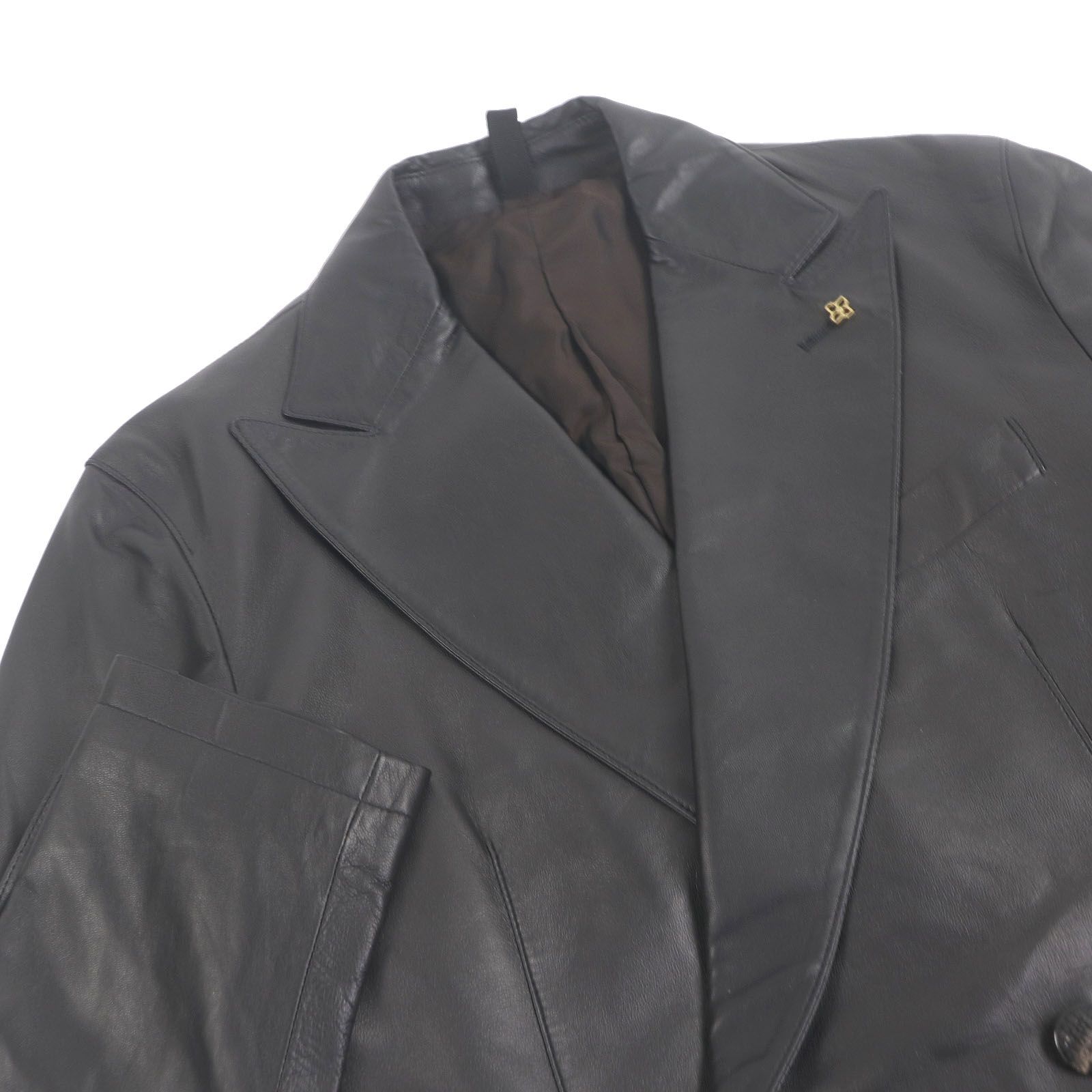 極美品□TAGLIATORE タリアトーレ PIERL ラムレザー ブートニエール