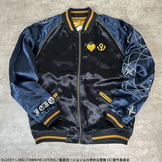 Lサイズ 絡繰魂×ジョジョの奇妙な冒険 ダイヤモンドは砕けない リバーシブル刺繍スカジャン 東方仗助 Ver