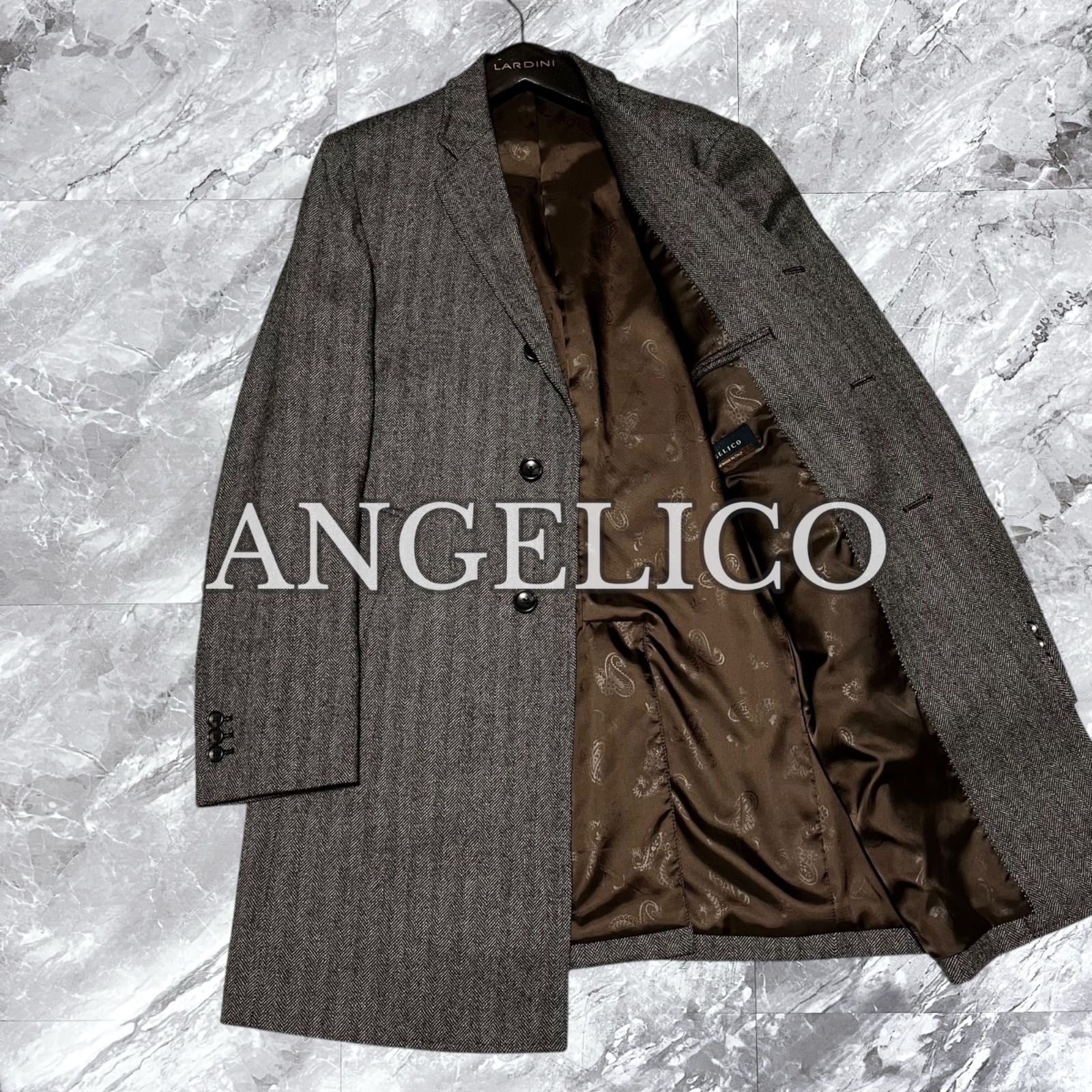 ANGELICO アンジェリコ チェスターコート ロングコート ヘリンボーン