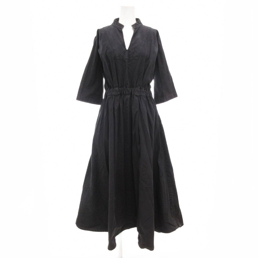 【中古】メヤメ MEYAME ワンピース F キーネック 7分袖 マキシ ロング フレア ダークグレー /AE レディース メヤメ MEYAME ワンピース F キーネック 7分袖 マキシ ロング フレア