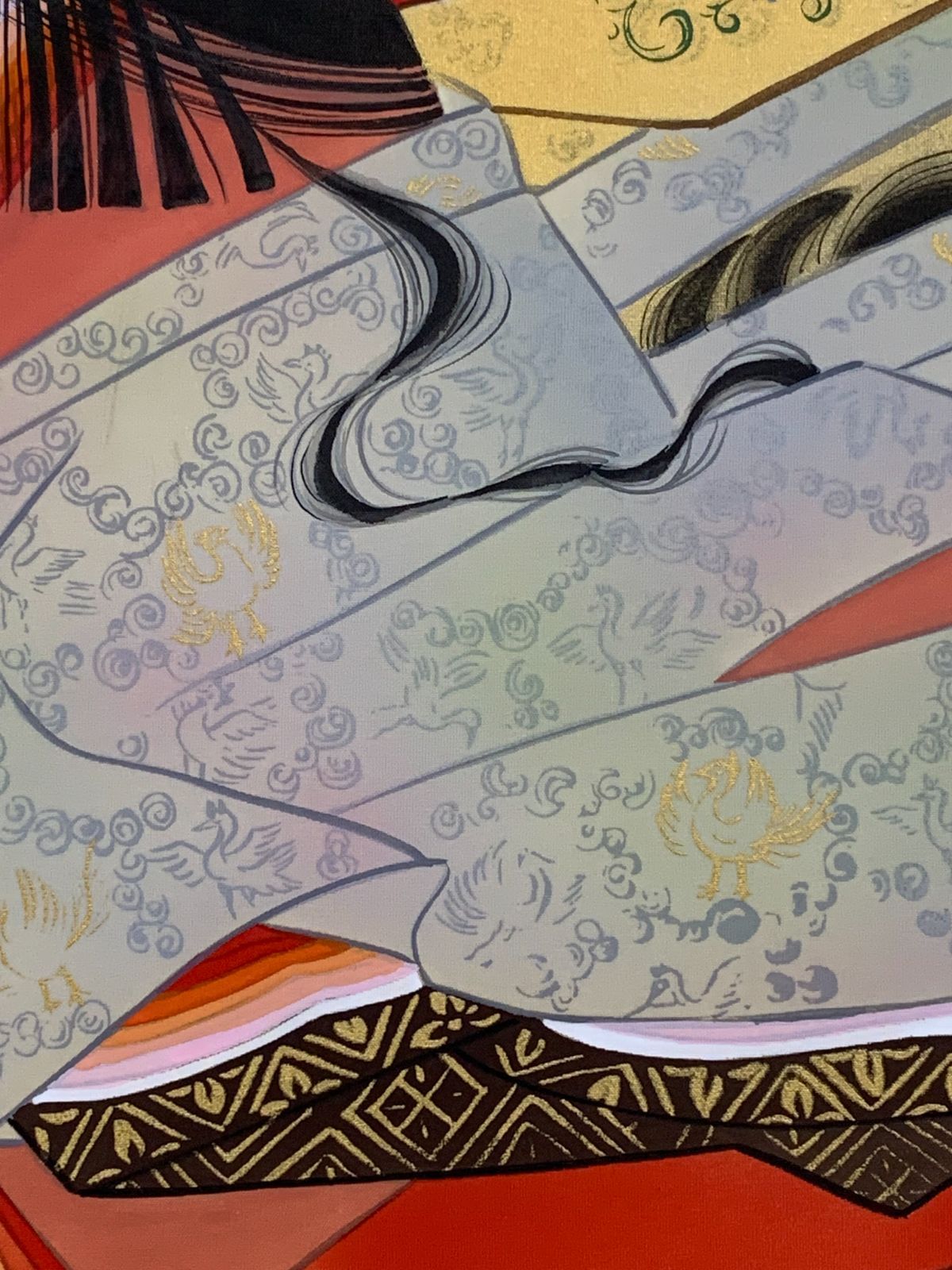 掛け軸 懐月堂度繁 『 立ち美人 』 美人画 紙本 希少 茶道具 掛軸 美品 大徳寺 西垣大道 月 秋草の画 画賛 掛け軸 共箱 茶道具 茶掛け 書画 美術