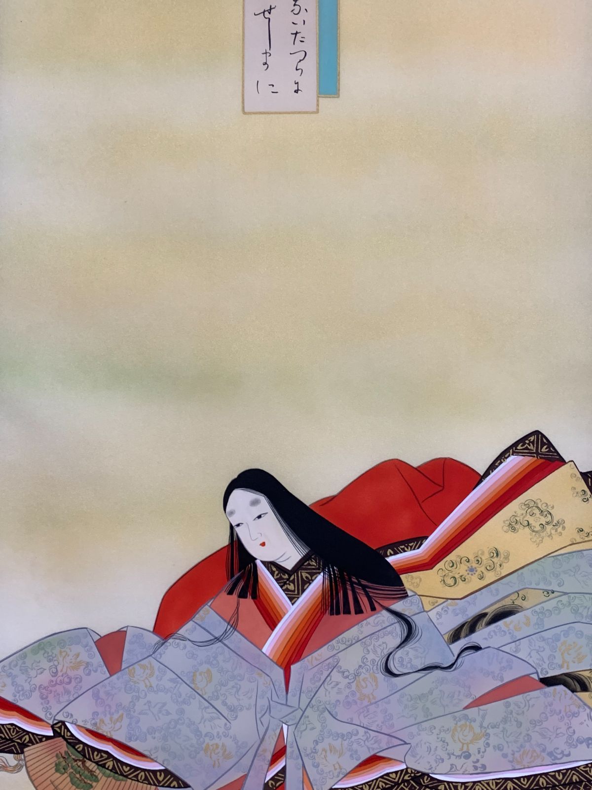 掛け軸】132 山下友月「宮女」日本画 人物画 美人画 #茶掛 #掛軸 #古