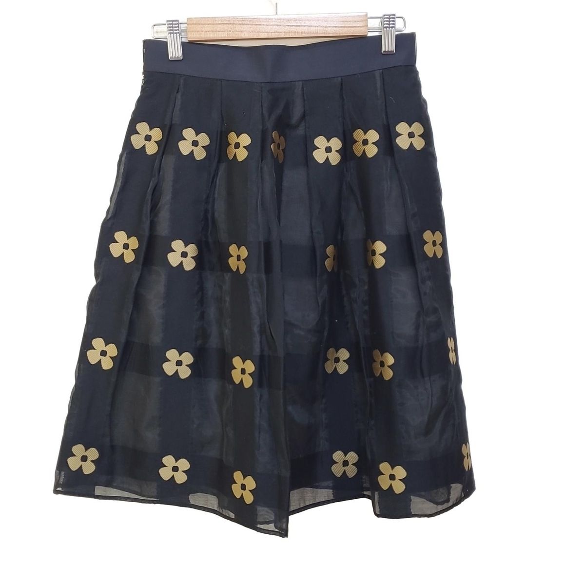 新品 エムズグレイシー 膝丈スカートL バッグ柄 エムズグレイシー M'S