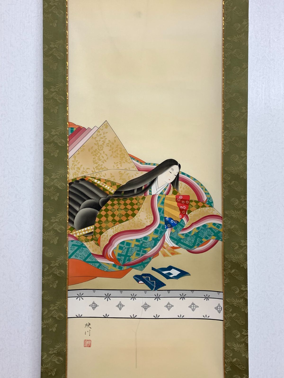 掛け軸】135 梅田映川「紫式部」人物画 日本画 #茶掛 #掛軸 #古美術