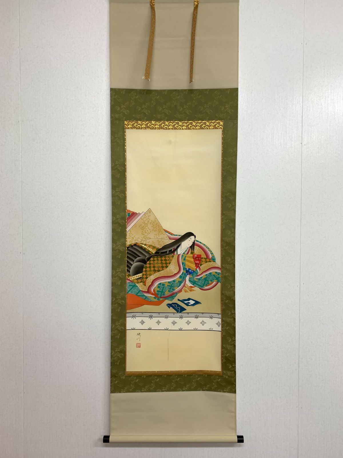 掛け軸】135 梅田映川「紫式部」人物画 日本画 #茶掛 #掛軸 #古美術