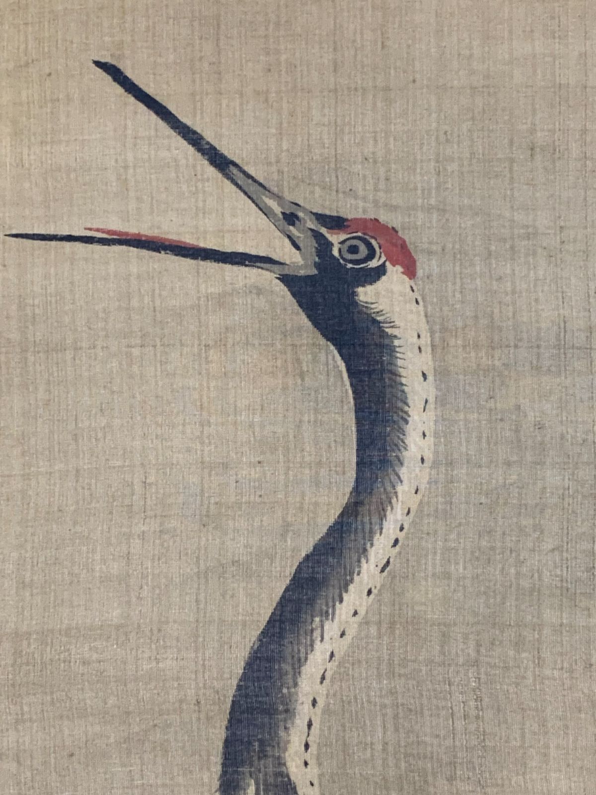 掛け軸】137 狩野友甫（宴信）「鶴図」 花鳥 江戸時代中期 #茶掛 #掛軸