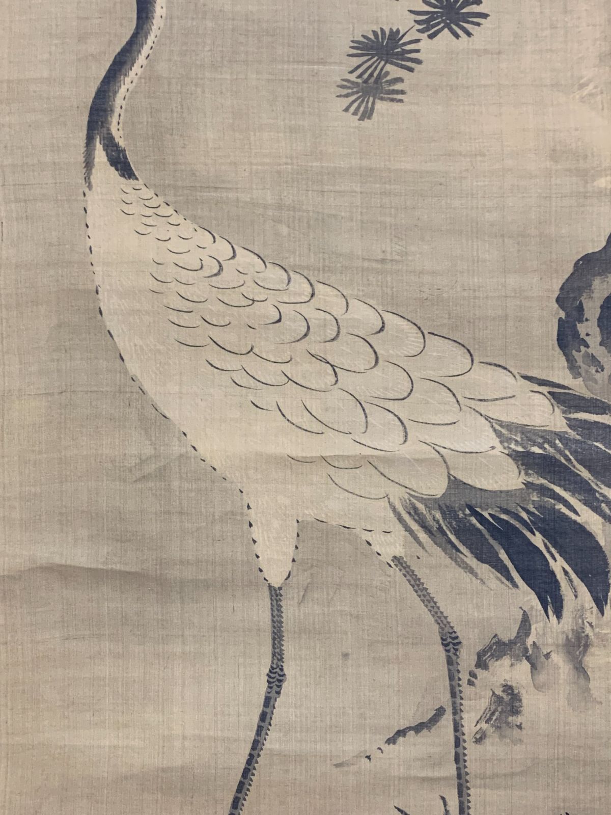 掛け軸】137 狩野友甫（宴信）「鶴図」 花鳥 江戸時代中期 #茶掛 #掛軸