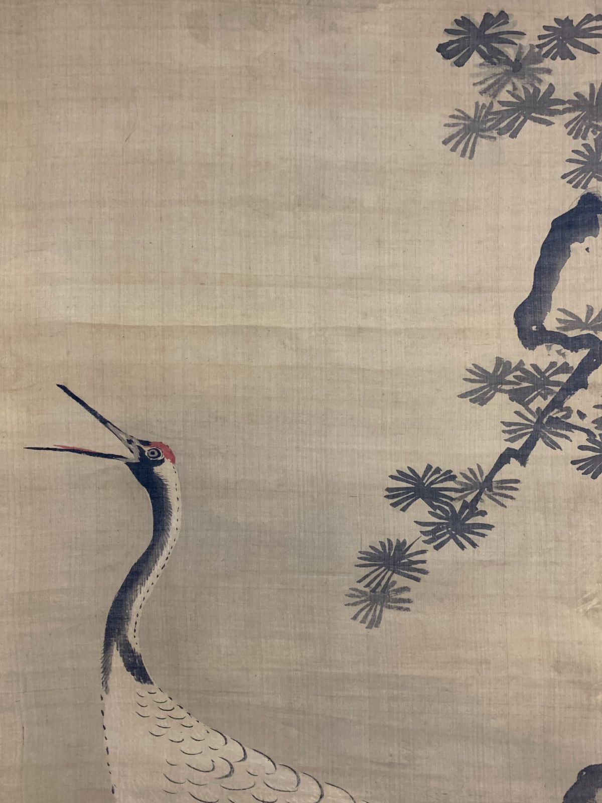 掛け軸】137 狩野友甫（宴信）「鶴図」 花鳥 江戸時代中期 #茶掛 #掛軸