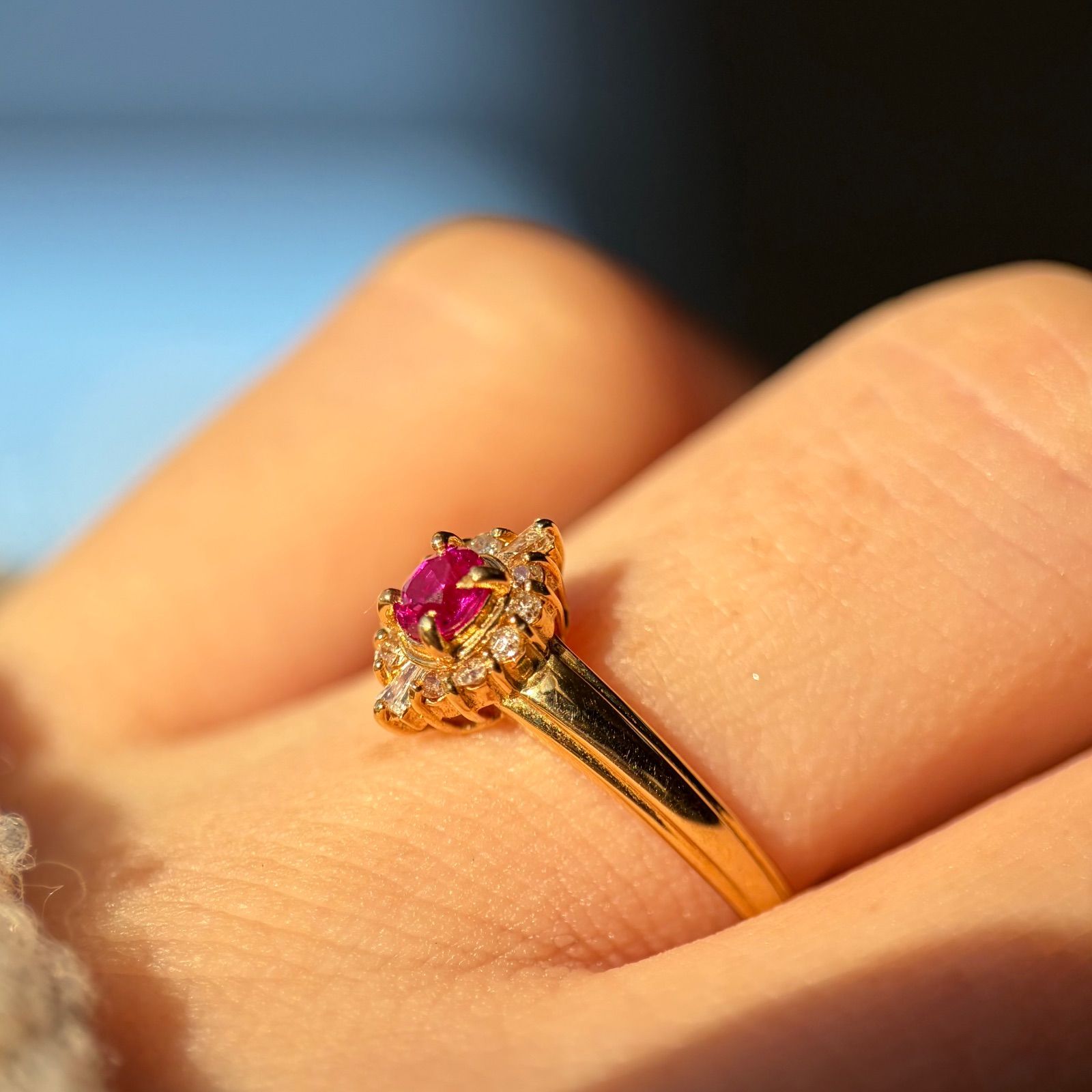 【買取店】K18 ルビー 取り巻き ダイヤ ※トップのみ 買取店】K18 ルビー 取り巻き ダイヤ ※トップのみ 買取店】K18 ルビー