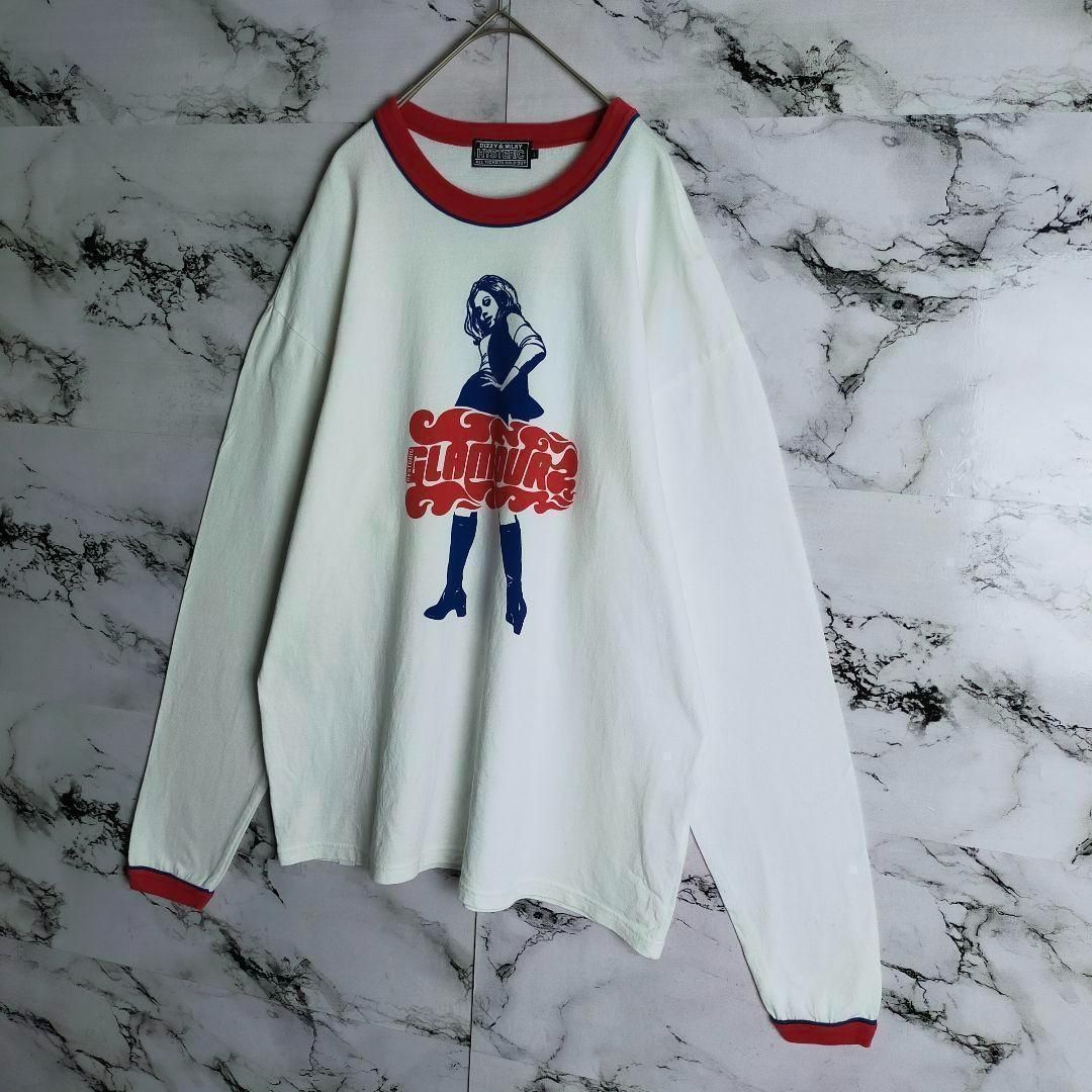 【超人気モデル】ヒステリックグラマー ヒスガール 即完売 希少 リンガーTシャツ 即完売品モデル】HYSTERIC GLAMOUR ヒステリックグラマー Lサイズ
