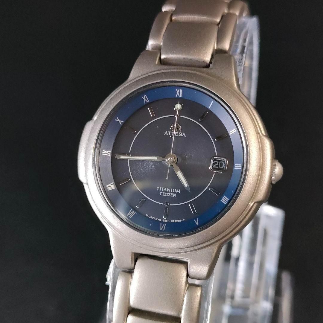 美品　CITIZEN　シチズン　アテッサ　ネイビー　シルバー　ソーラー　メンズ CITIZEN - 美品 CITIZEN シチズン アテッサ ネイビー シルバー