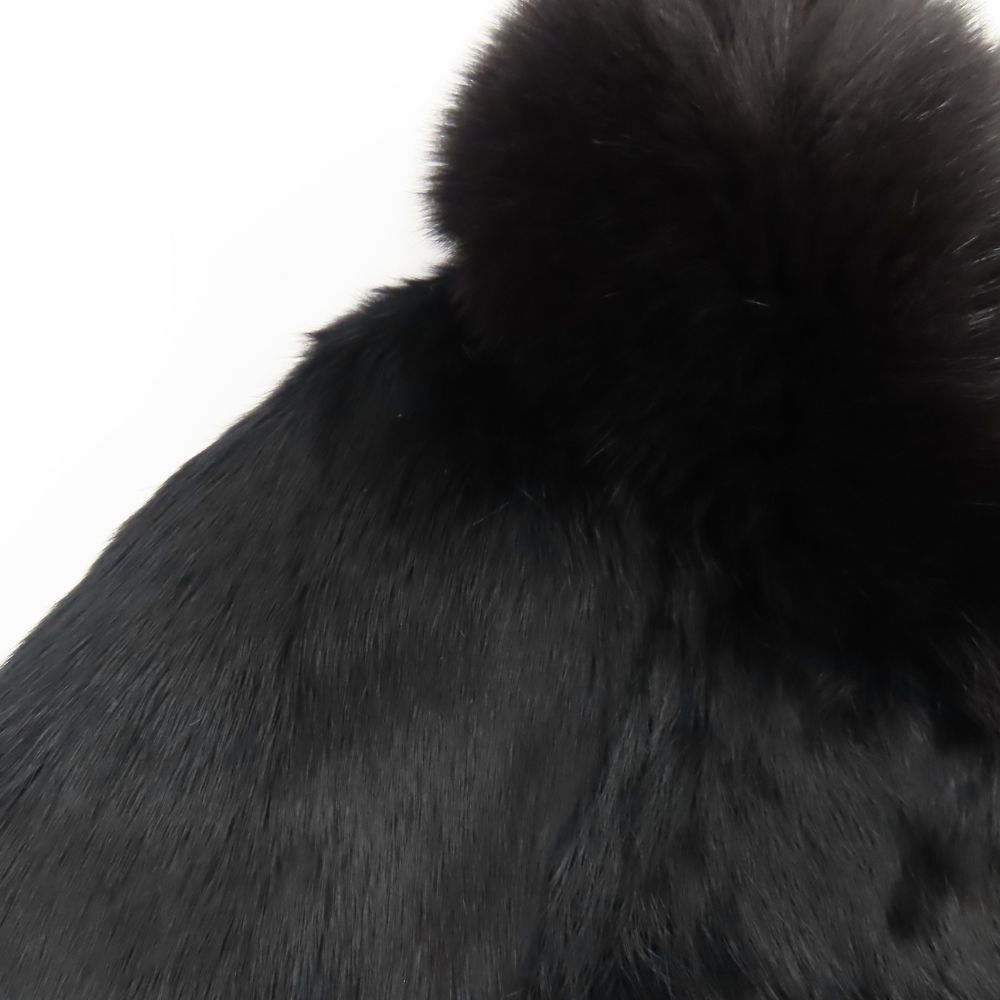 中古 その他アウター ファーコート ROSASE CLUB M ラビットファー フォックス ポリエステル ブラック系 毛皮 ７分丈 アパレル レディース 女性 中古】 その他アウター ファーコート ROSASE CLUB M ラビットファー