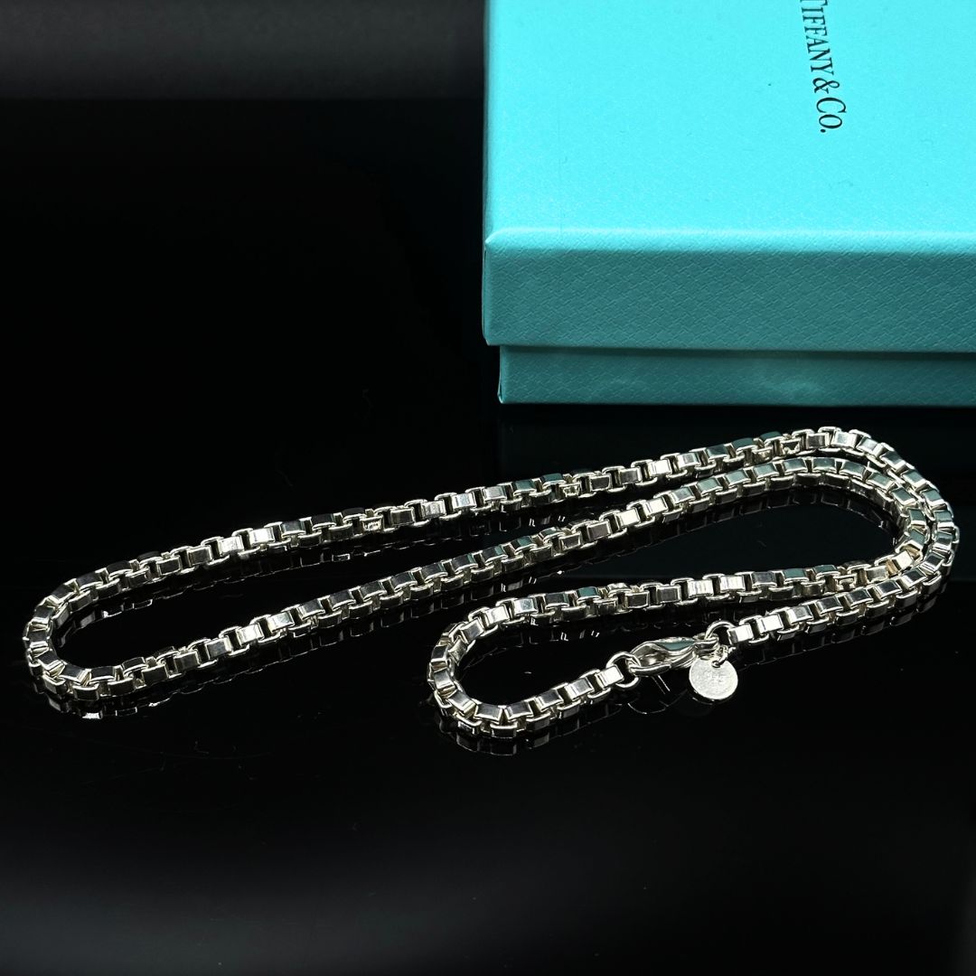 美品】Tiffany & Co ベネチアン チェーン ネックレス シルバー925