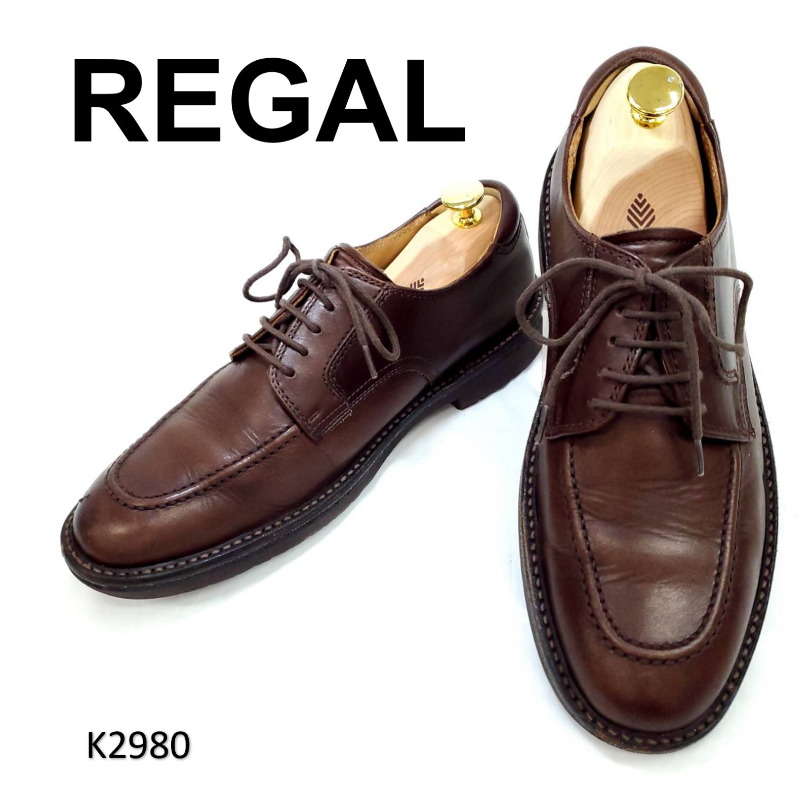 リーガル ウォーカー 本革 レザー Uチップ 外羽根 24.5 ダーク