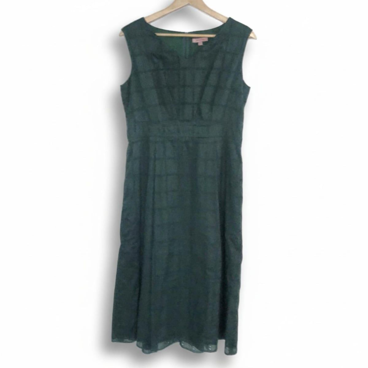 TOCCA 千鳥柄 Vネックワンピースとコートのセットアップ サイズ6 TOCCA(トッカ) ワンピース サイズ6 M レディース - ダークグリーン V