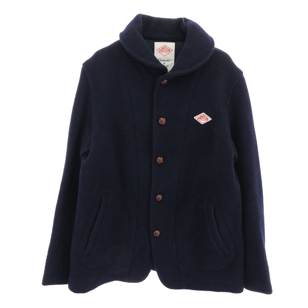 Danton ダントン 丸襟ウール モッサ ジャケット コート ネイビー系 38