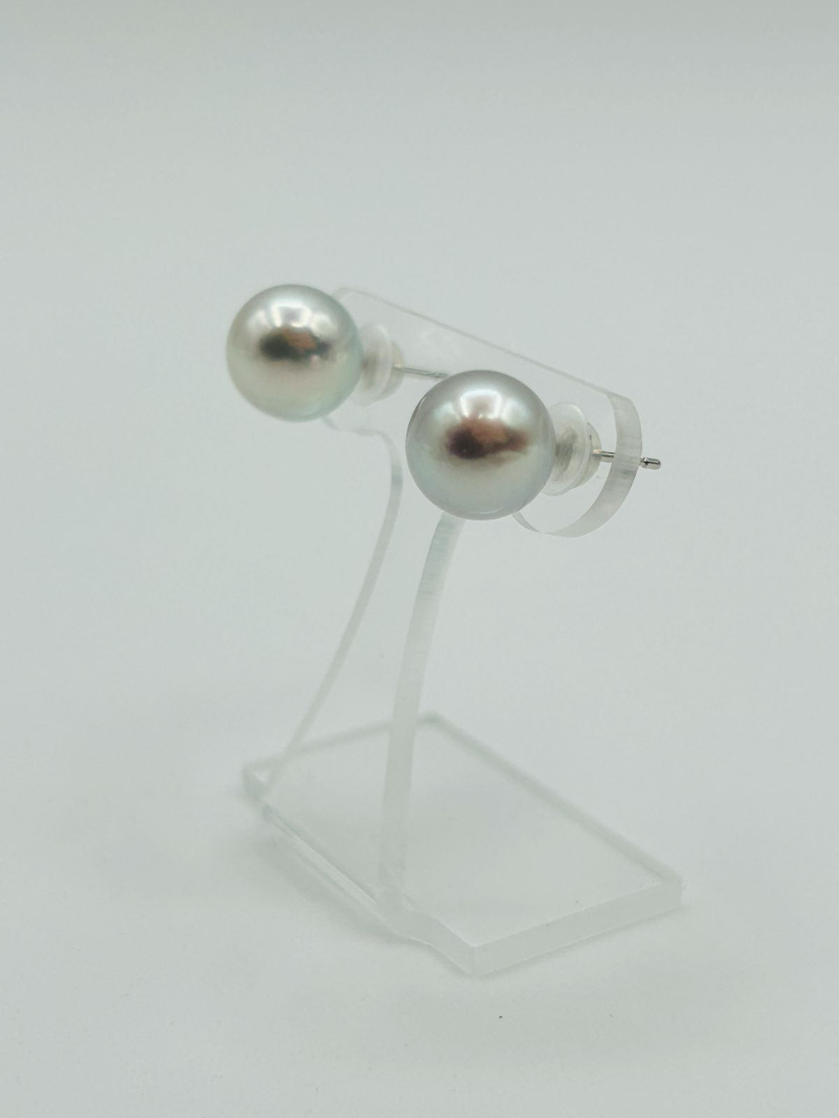 アコヤ 真珠 パール K14WG「オーロラ ブルーロゼ」 ピアス 9.0mm