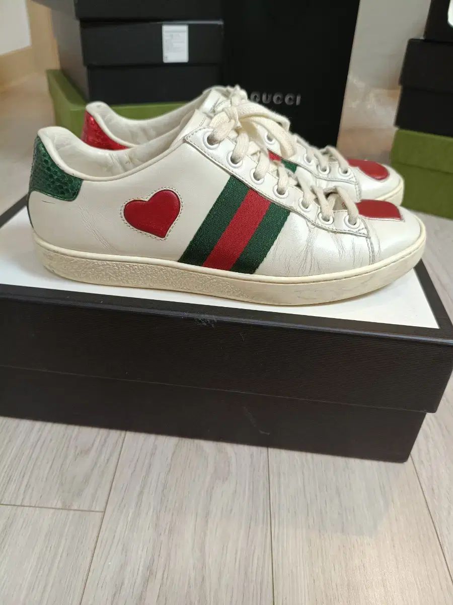 正規品36)グッチ ハート エース スニーカー フルセット 230 240 - メルカリ