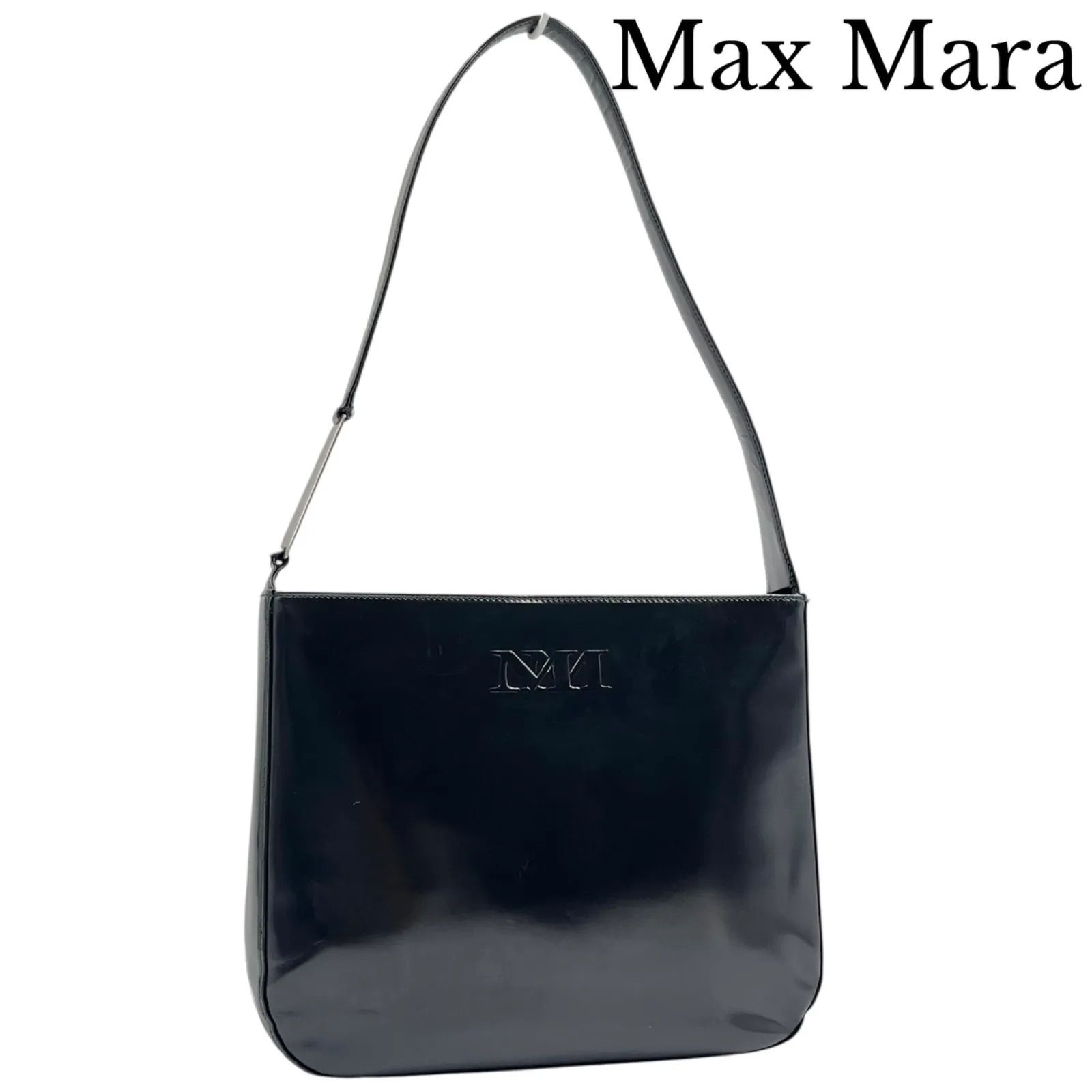 Max Mara　マックスマーラ　トートバッグ　肩掛け　ブラック　黒　フラップ Max Mara マックスマーラ ワンショルダーバッグ ハンドバッグ 肩掛け