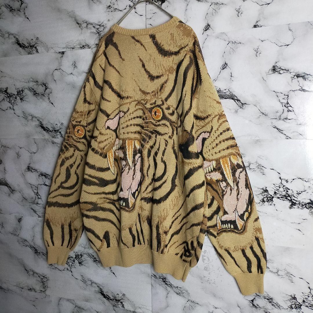 新品 ワコマリア ティムリーハイ 虎柄ニット ベージュ Lサイズ