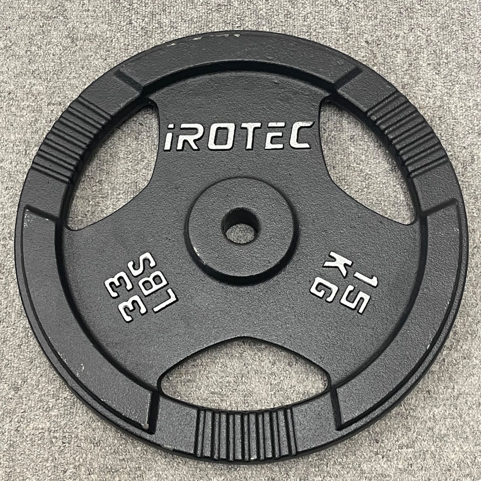 iROTEC ダンベルプレート 15kg 2点 IROTEC バーベル IROTEC（アイロテック）ラバープレート15KG [2枚] 穴