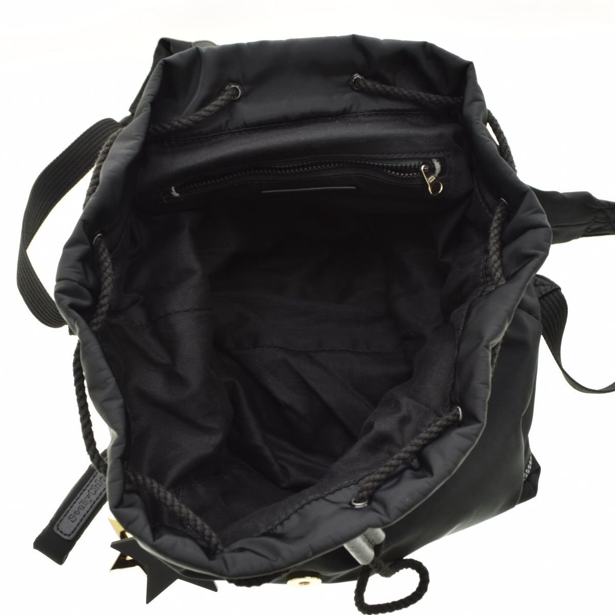 【美品】SeeByChloe リュック ジョイライダー チャーム ナイロン 黒 シーバイクロエ SEE BY CHLOE バックパック ジョイライダー リュック