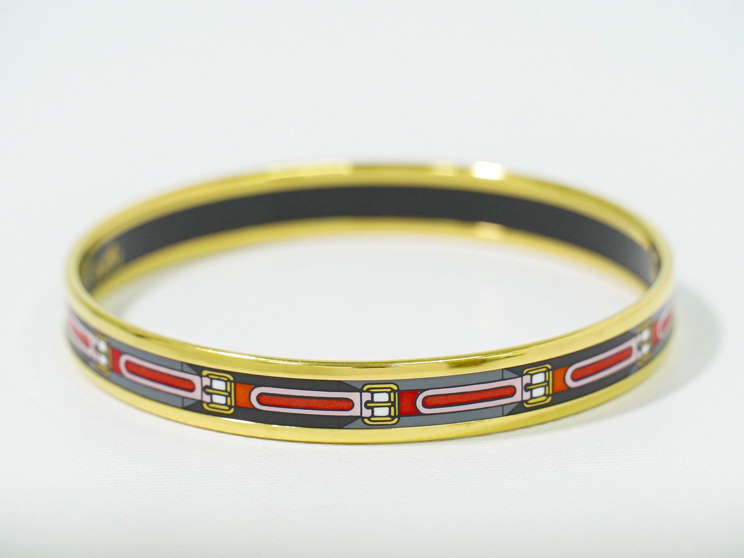 本物 エルメス HERMES エマイユ PM バングル ブレスレット 七宝焼 GP