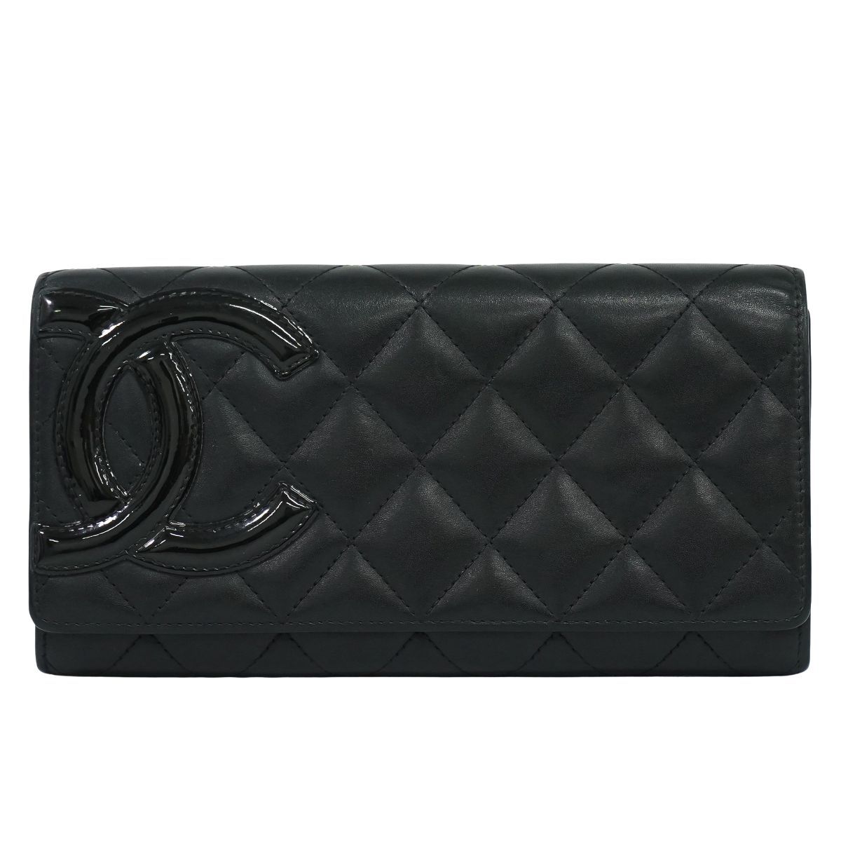 本物 シャネル CHANEL ココマーク カンボンライン 長財布 ロング
