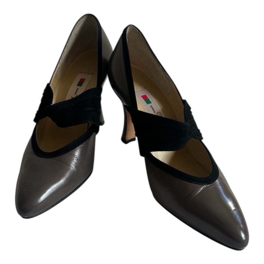 Z1607GINZA Kanematsu 銀座かねまつ パンプス ブラウン レディース