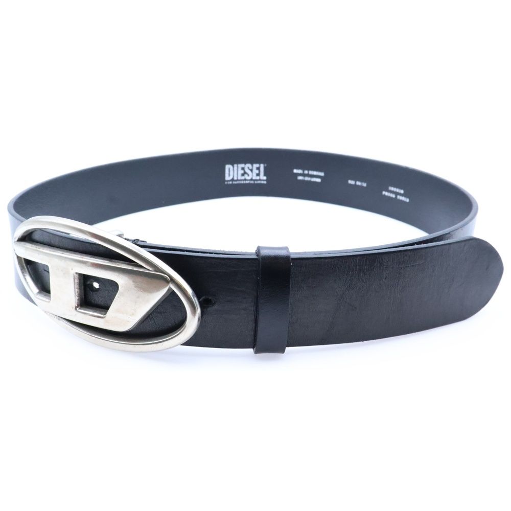 DIESEL (ディーゼル) Dロゴ ベルト レザーベルト ブラック X08516