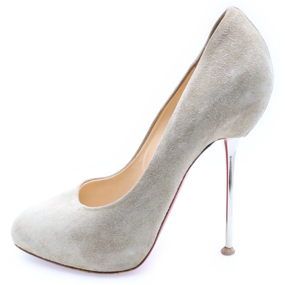 【Louboutin】超美品★ルブタン ベージュスエードヒールパンプス(箱靴袋) Louboutin】超美品☆ルブタン ベージュスエードヒールパンプス(箱靴袋