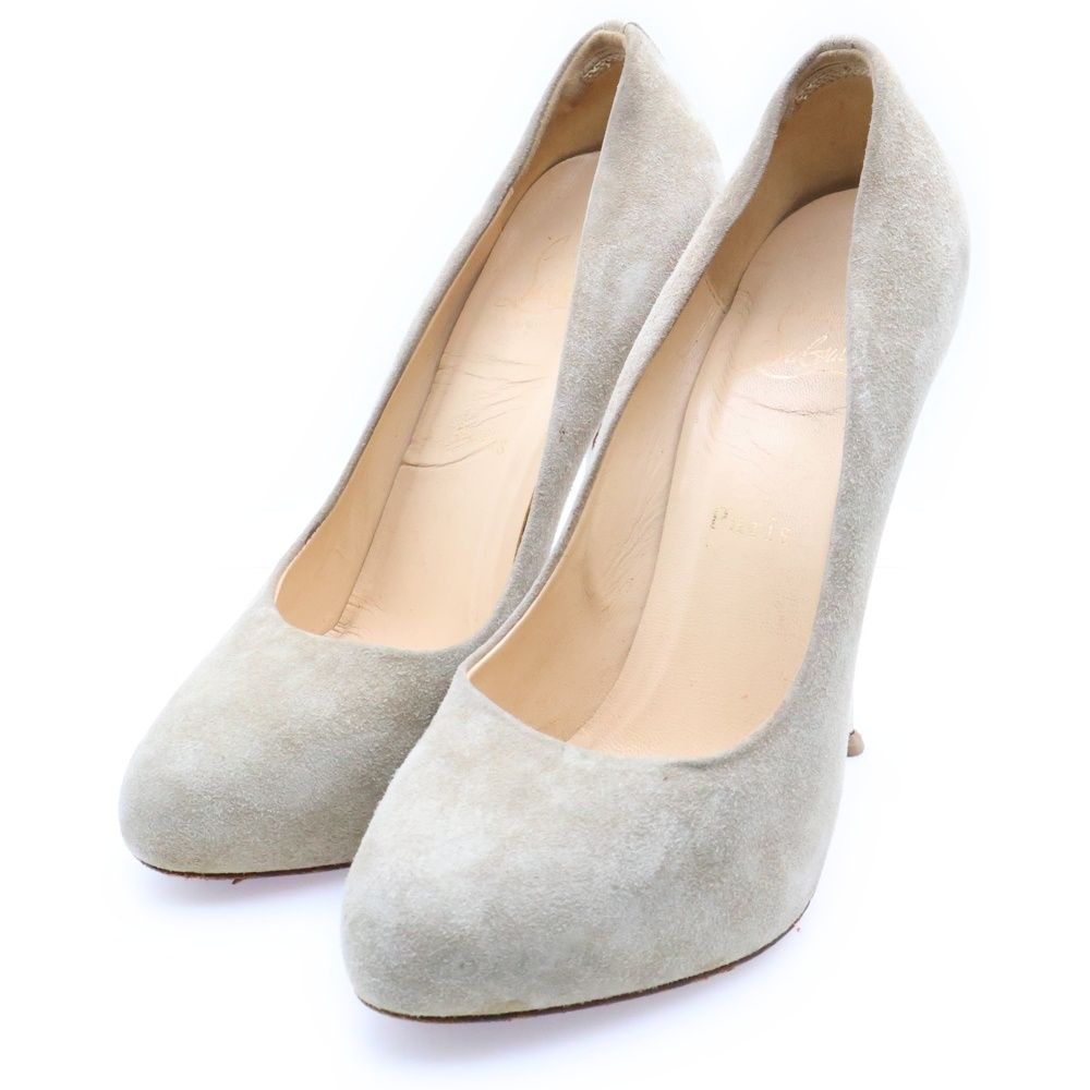 【Louboutin】超美品★ルブタン ベージュスエードヒールパンプス(箱靴袋) Christian Louboutin クリスチャン・ルブタン(Christian・Louboutin