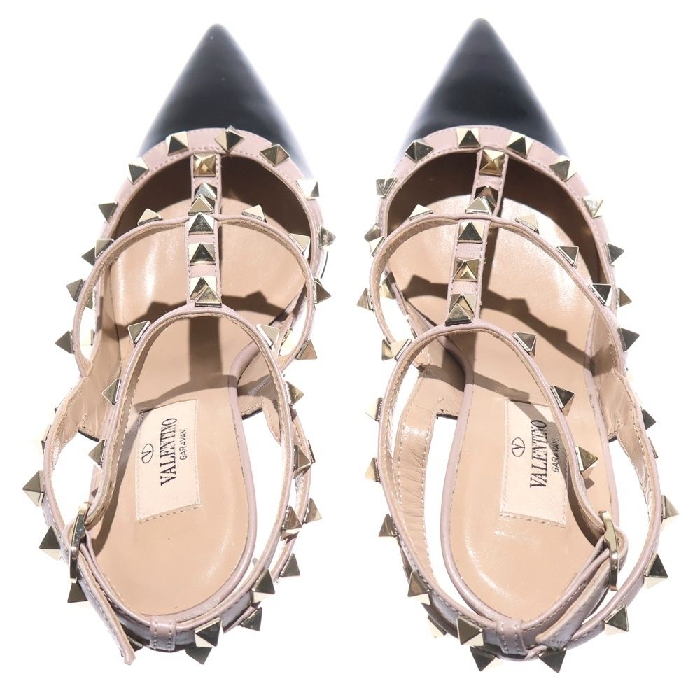 VALENTINO (ヴァレンティノ) ロックスタッズ パテント コンビレザー