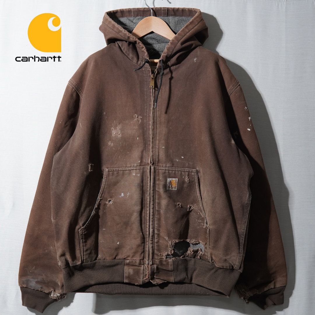 00s メキシコ製USA生地 ブラウン カーハート アクティブジャケット M カーハート Carhartt アクティブジャケット XL ブラウン 90s US企画