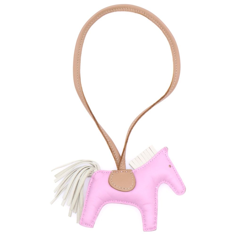 HERMES (エルメス) ロデオチャームPM レザーキーホルダー ピンク