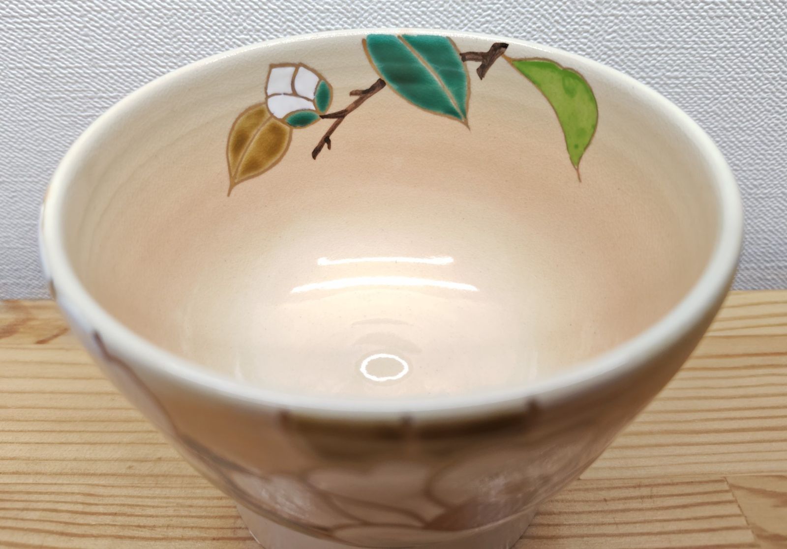 逢絢亭・新品】茶道具 茶碗 京焼 御本 白玉椿の絵 水出宋絢 紙箱入り