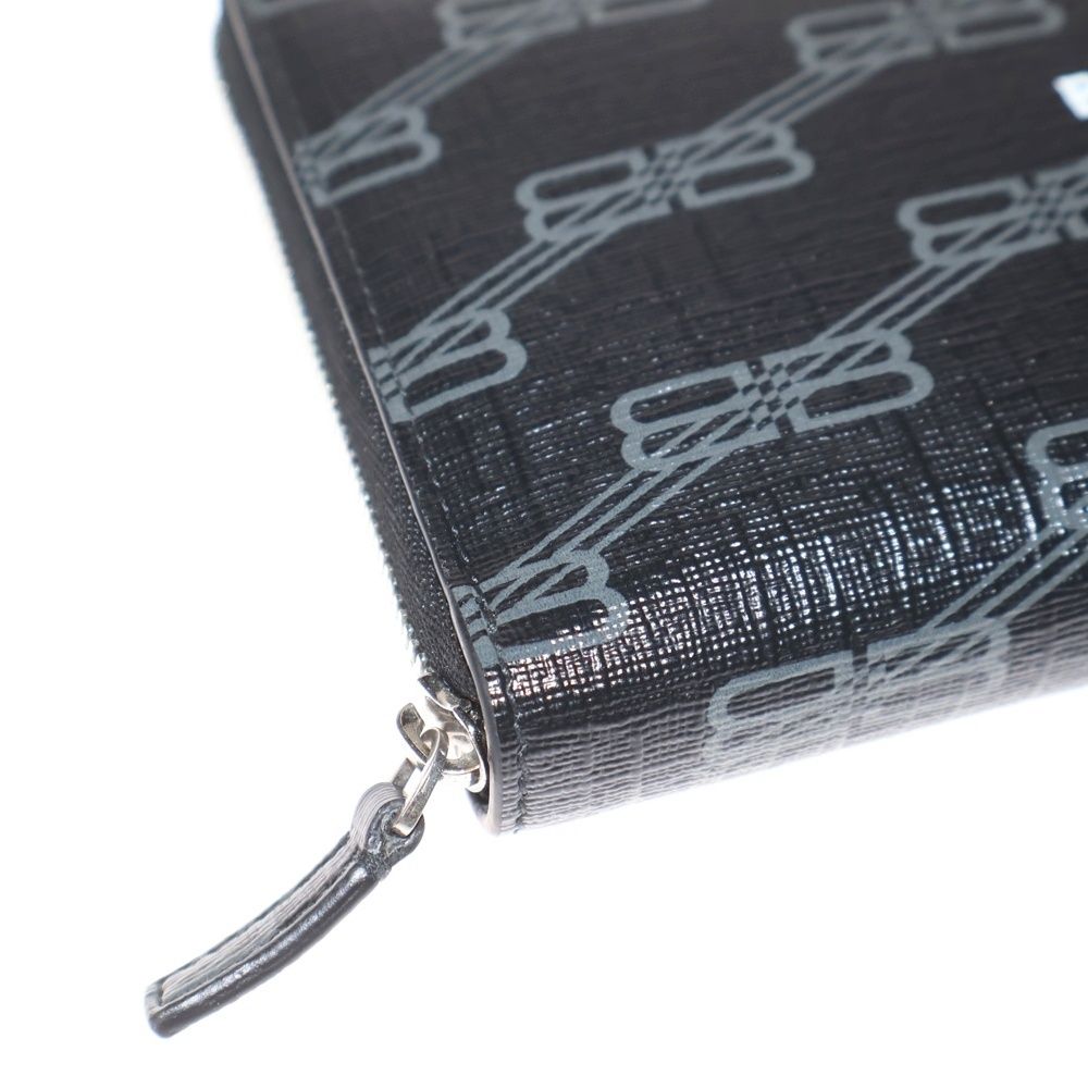 バレンシアガロングウォレットコンチネンタルロゴブラックファスナー