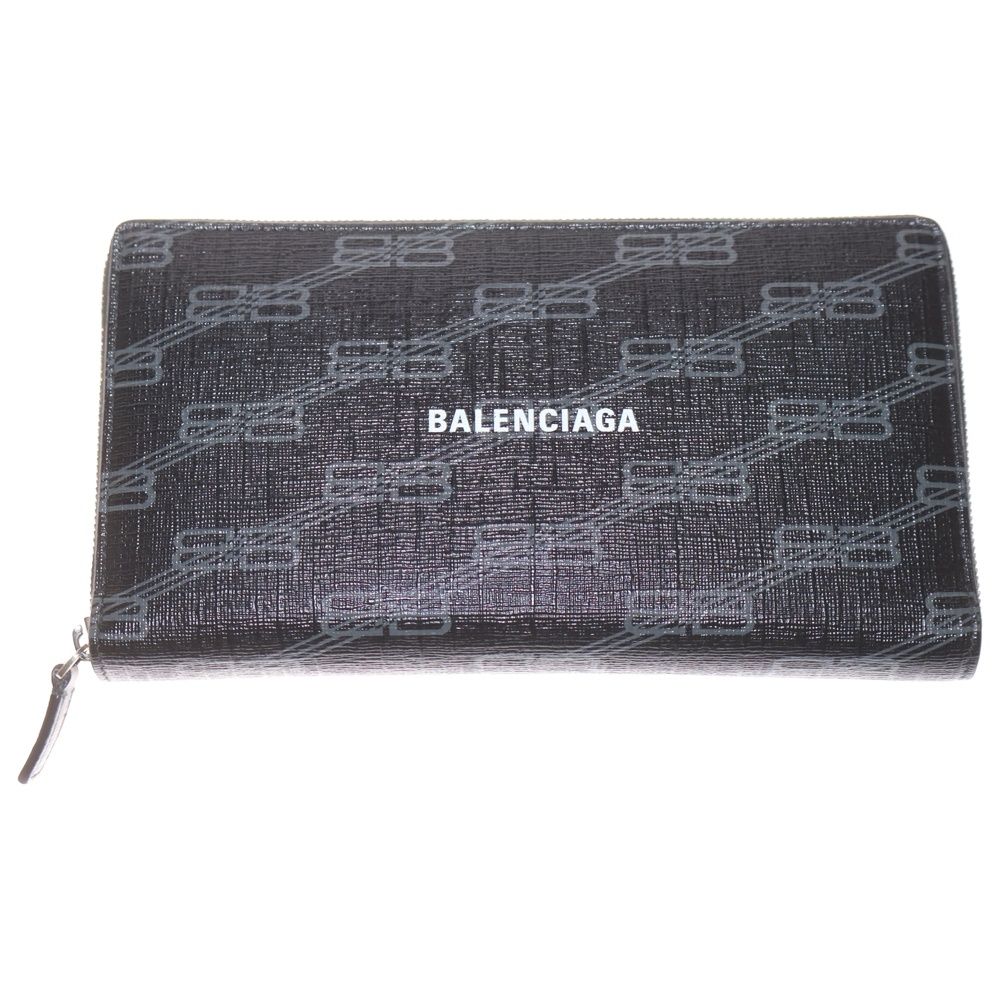 【未使用級】バレンシアガ コンチネンタルウォレット ラウンドジップ モノグラム すぐ届く！BALENCIAGA コンチネンタルウォレット BB MONOGRAM