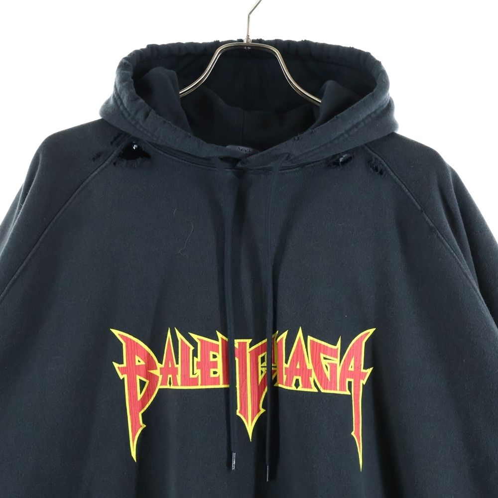 新品 BALENCIAGA ペイントメタルロゴジップパーカー　パーカー BALENCIAGA (バレンシアガ) 22SS Metal Hoodie Logo メタルロゴ