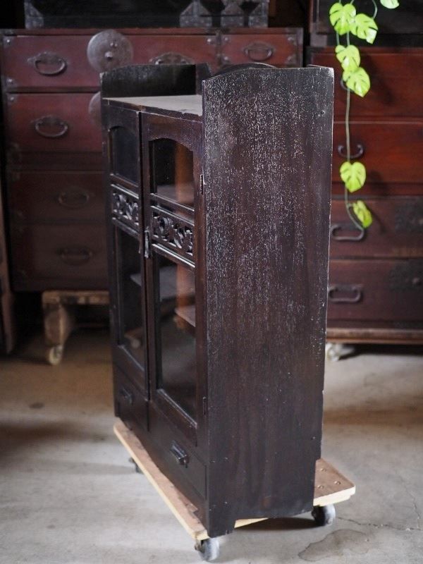 古いキャビネット 昭和初期のガラスキャビネット 古録展 送料無料 中古 品番S10847